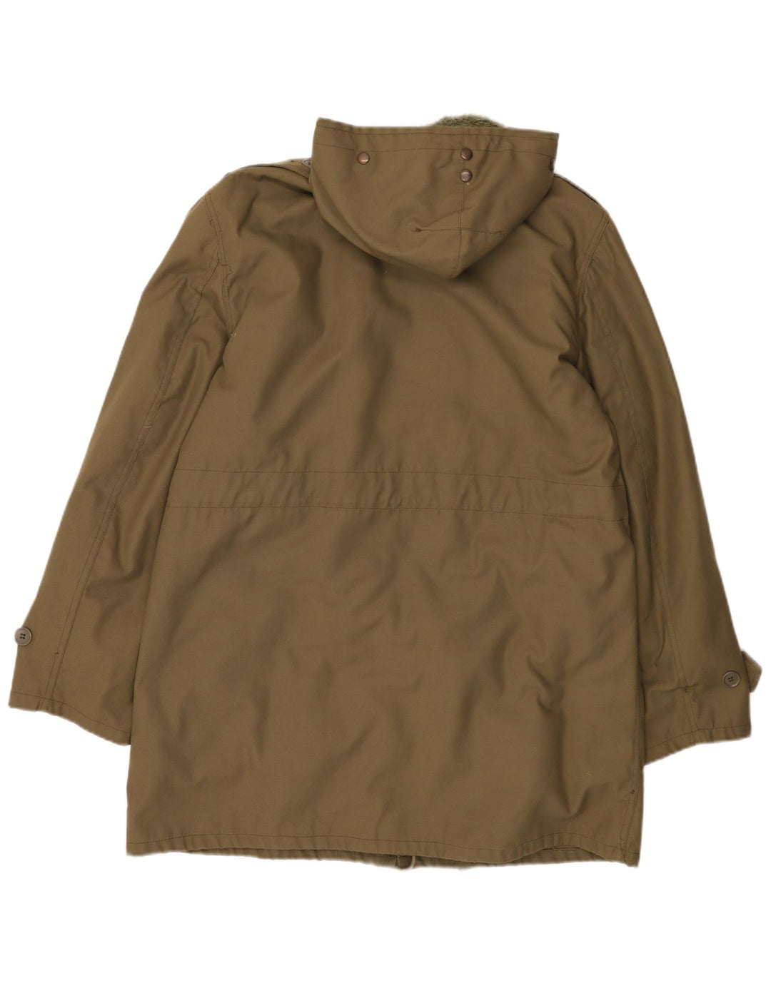 Vintage męska kurtka parka z kapturem UK 40, duża, khaki, poliester