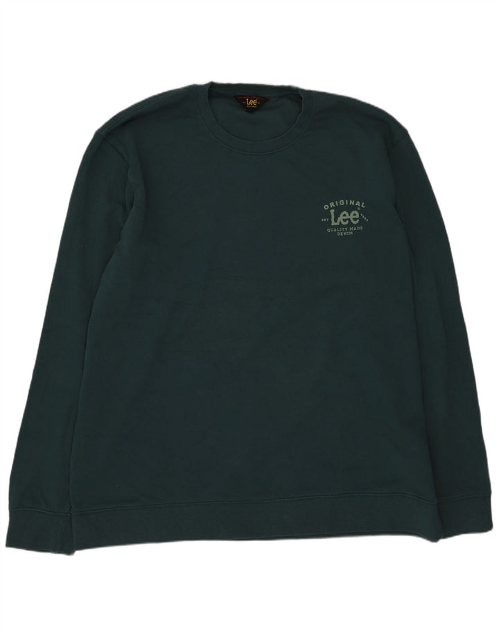 Lee Mens Regular Fit Sweatshirt Jumper 2XL Green Cotton