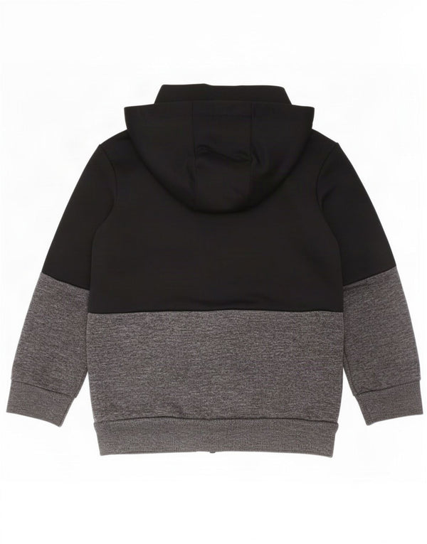 Felpa con cappuccio e zip Adidas per ragazzi 2-3 anni Colorblock nero
