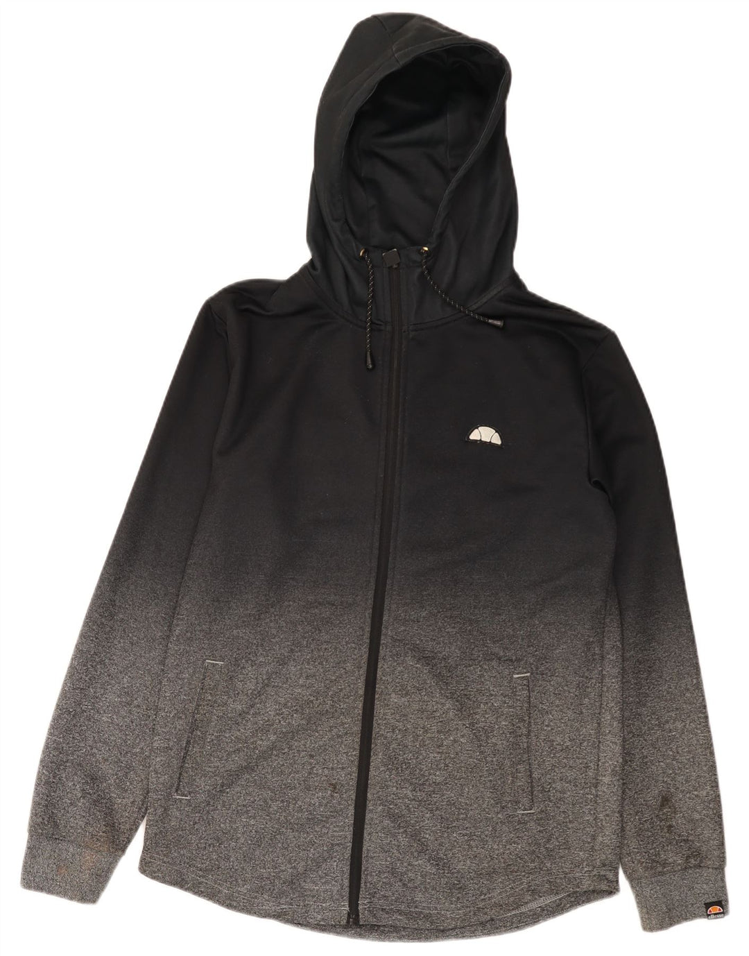 Ellesse Mens Zip Hoodie Sweater Medium Black Colourblock Polyester