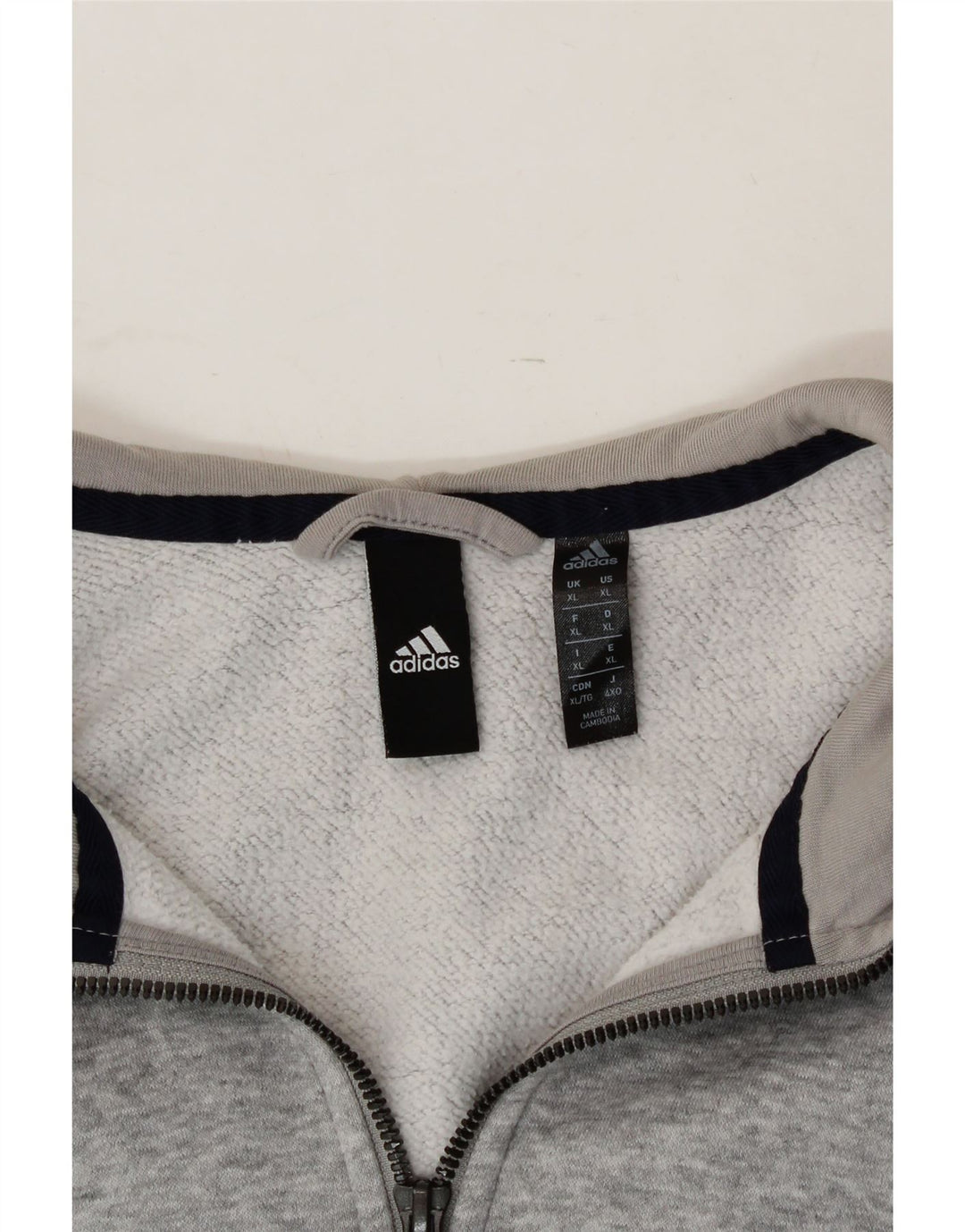 ADIDAS Mens Zip Hoodie Sweater XL Grey Vintage Adidas and Second-Hand Adidas from Messina Hembry 