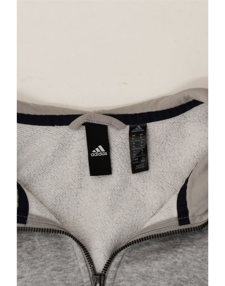 ADIDAS Mens Zip Hoodie Sweater XL Grey Vintage Adidas and Second-Hand Adidas from Messina Hembry 