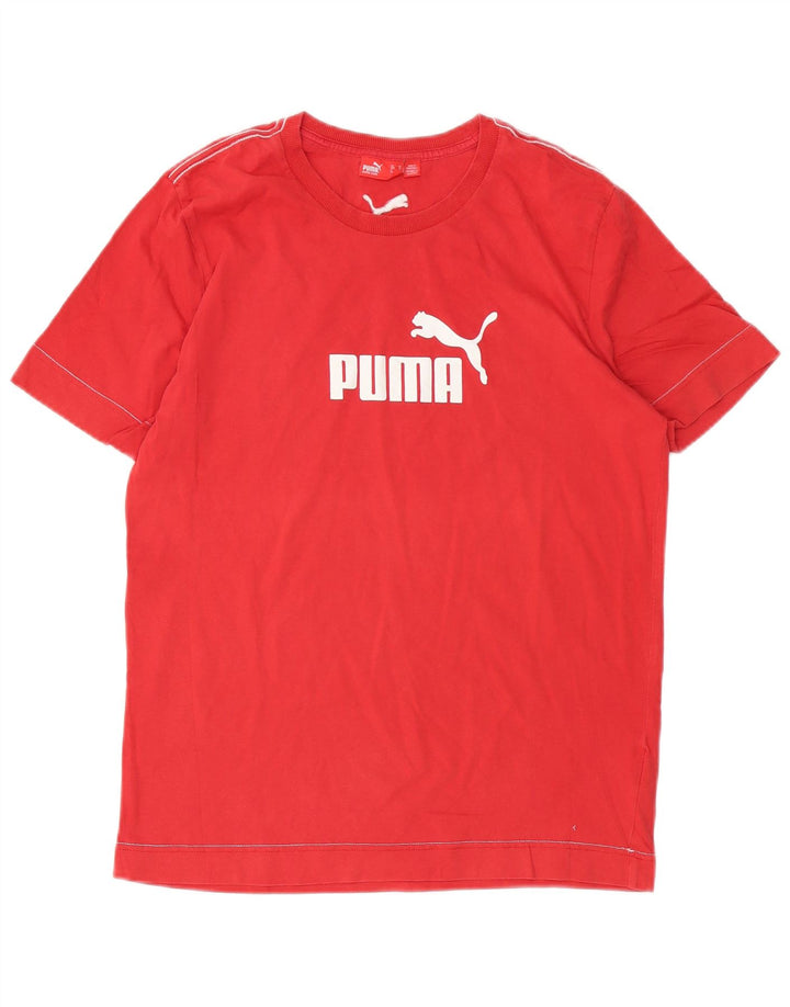 PUMA Mens Graphic T-Shirt Top Medium Red Cotton