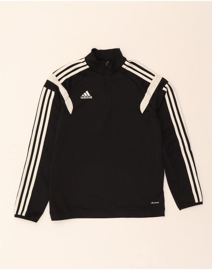 ADIDAS Boys Climacool Zip Neck Pullover Tracksuit Top 11-12 Years Black Vintage Adidas and Second-Hand Adidas from Messina Hembry 