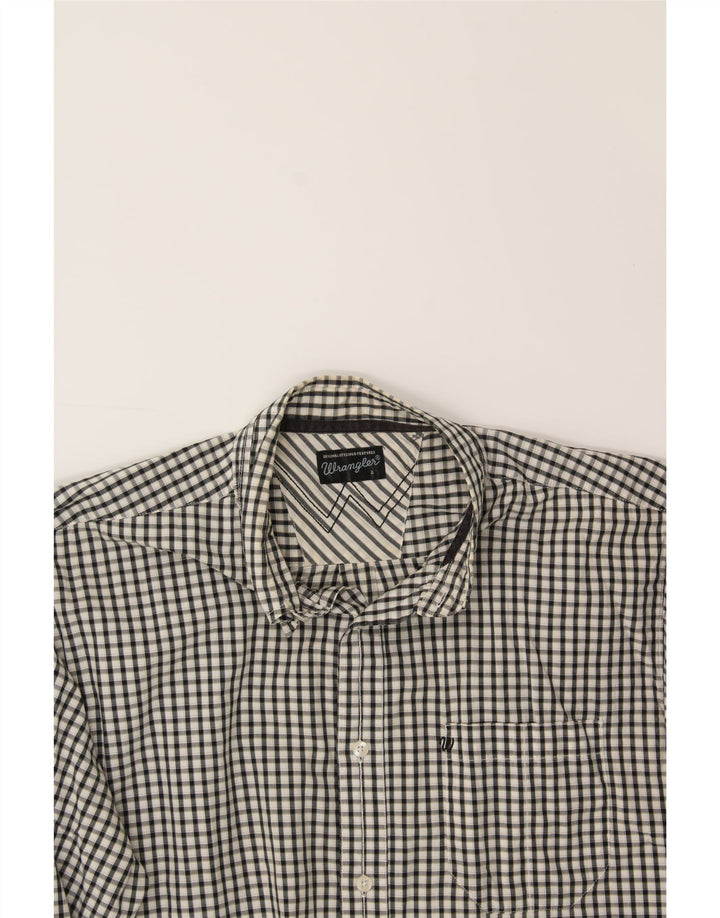 WRANGLER Mens Shirt Large Navy Blue Check Cotton Vintage Wrangler and Second-Hand Wrangler from Messina Hembry 