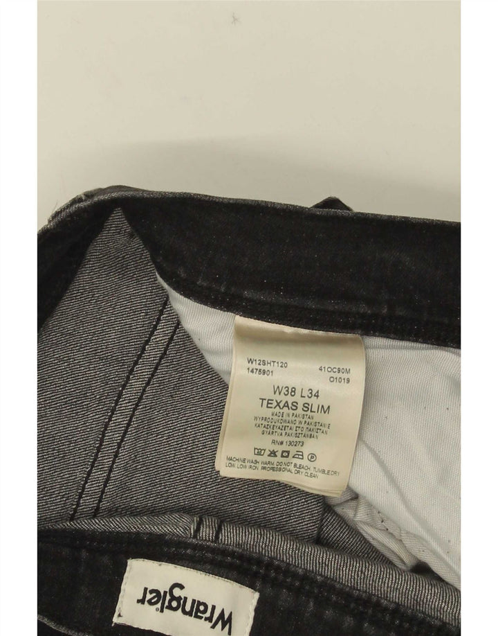 Wrangler Mens Texas Slim Jeans W38 L34 Grey Cotton