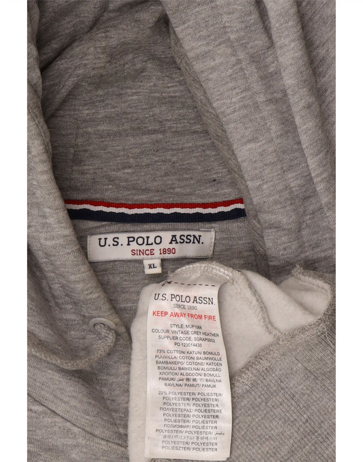 ASSN POLO DOS EUA. Moletom com capuz gráfico masculino XL algodão cinza