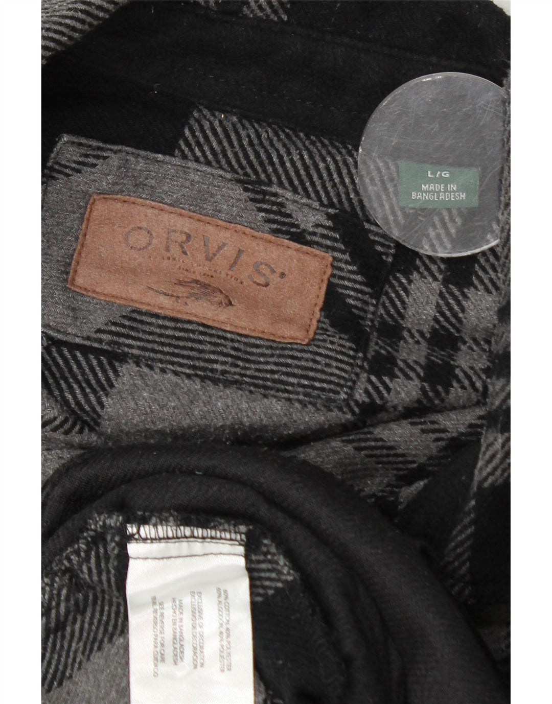 Orvis Flanellhemd für Herren, groß, grau, kariert, Baumwolle