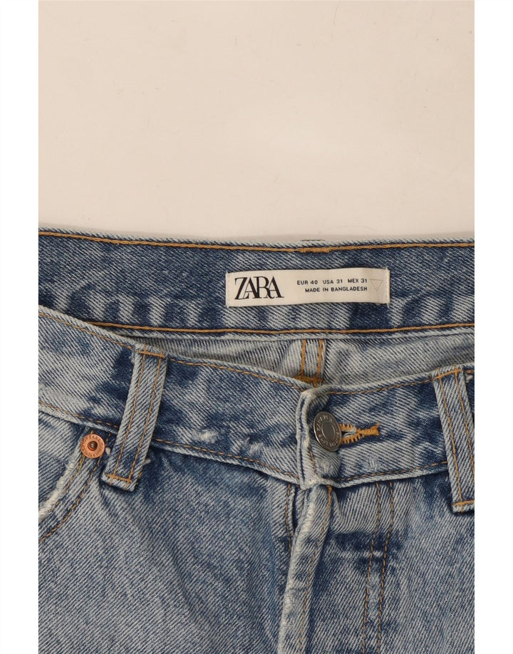 ZARA Distressed denimshorts til mænd W31 mellemblå bomuld