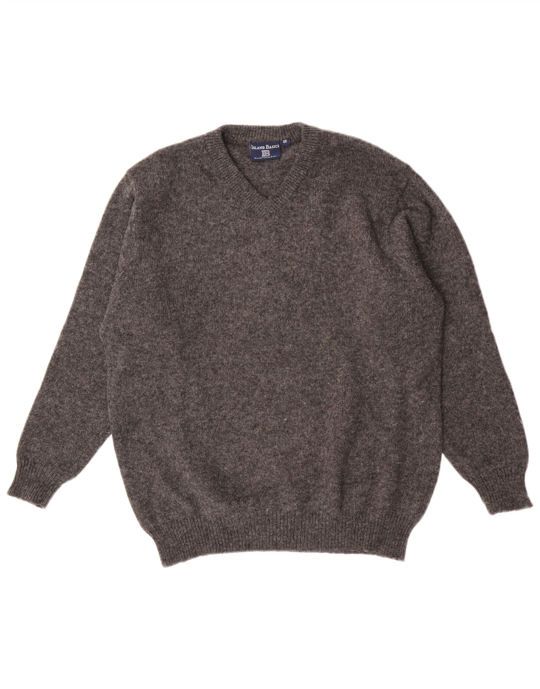 Vintage Mens V-Neck Jumper Sweater IT 54 XL Grey Wool