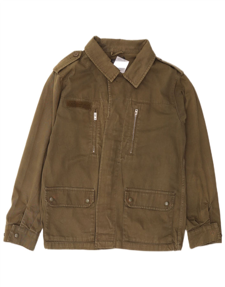 TOPSHOP Womens Oversized Military Jacket UK 10 Small Khaki Cotton