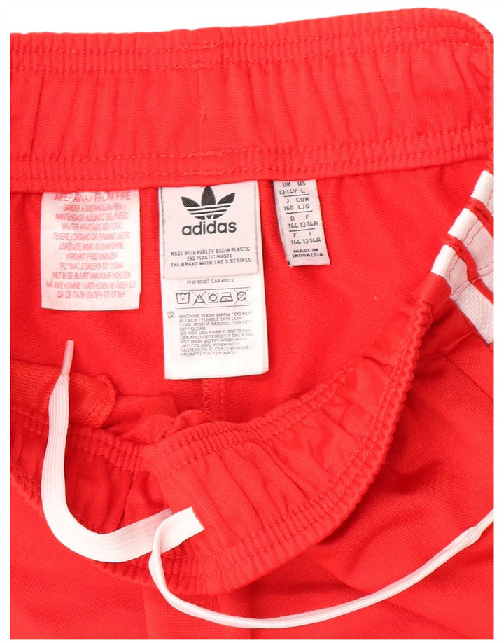 Adidas Boys Tracksuit Trousers Joggers 13-14 Years  Red Polyester