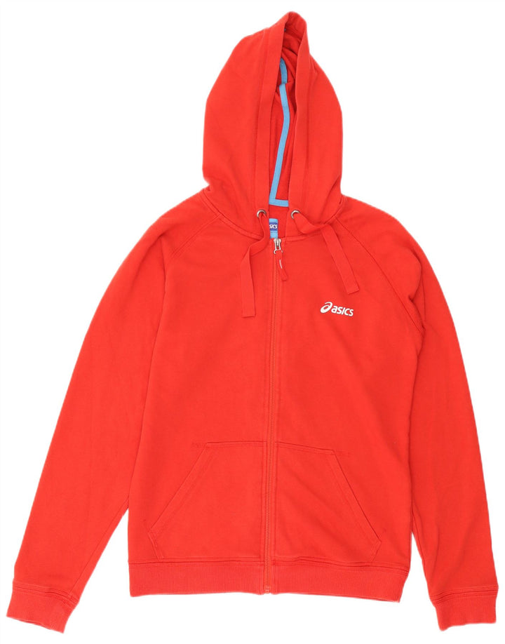 Asics Hombre Zip Sudadera Con Capucha Suéter Medio Rojo Algodón