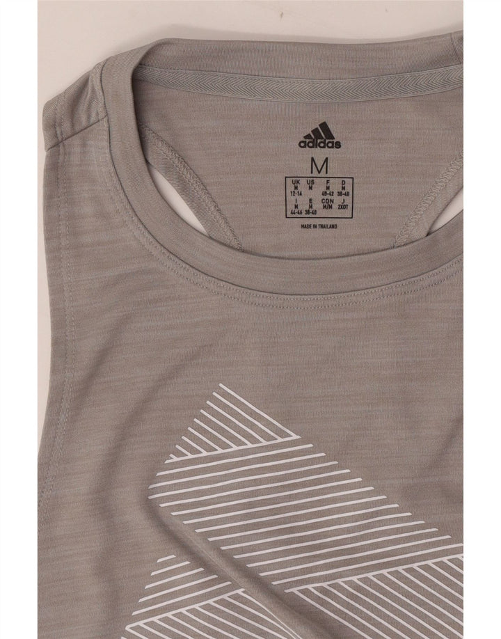 Adidas Dame Grafisk Vest Top UK 12/14 Medium Grey