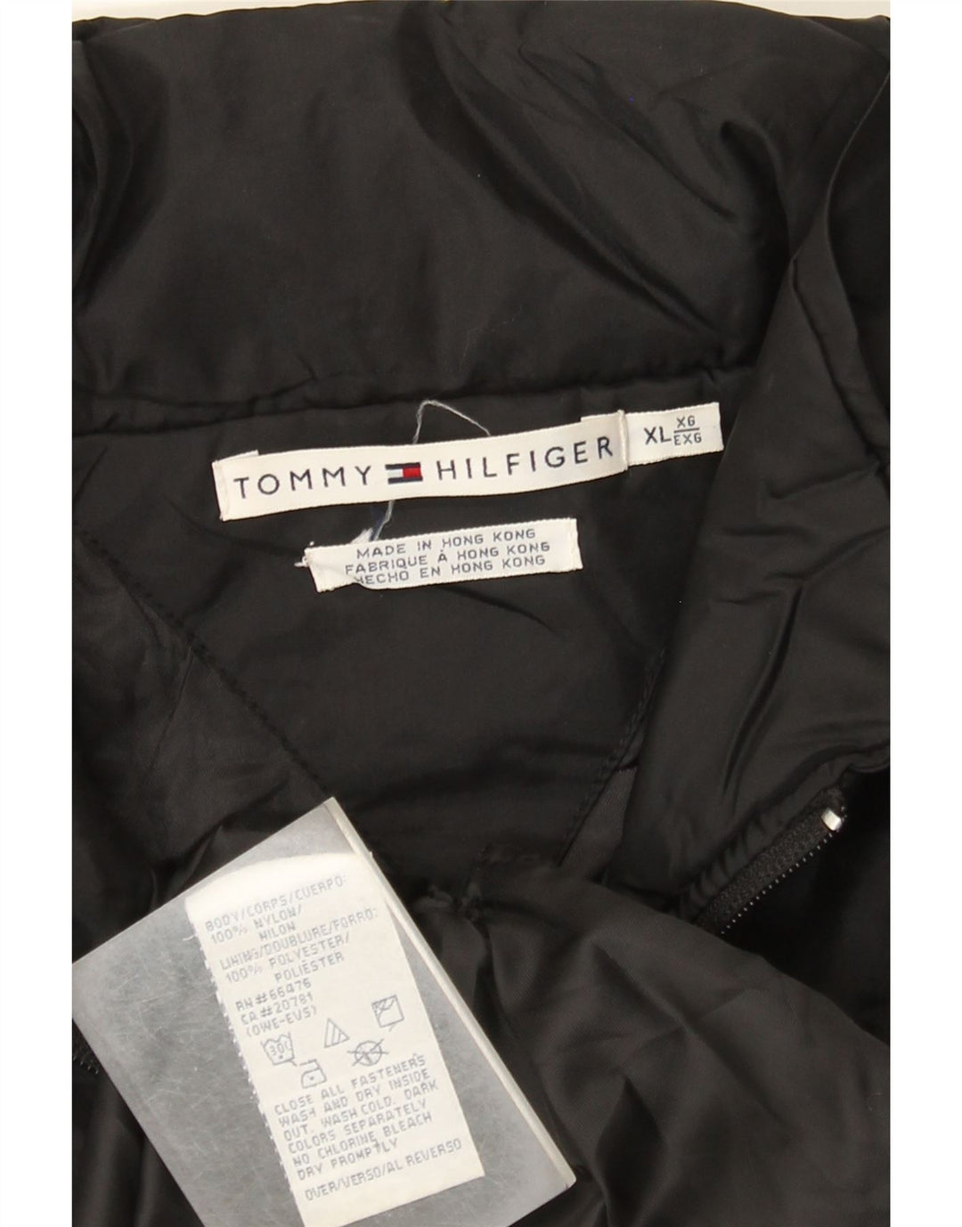 Tommy Hilfiger Womens Windbreaker Jacket UK 18 XL Black Nylon