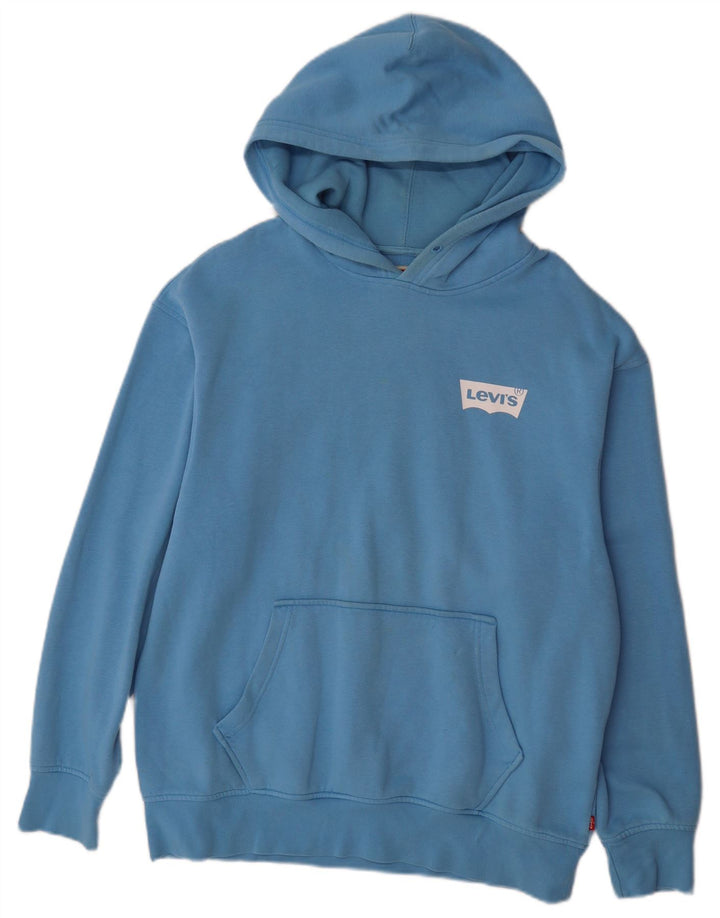 Suéter masculino com capuz gráfico de ajuste relaxado LEVI'S algodão azul médio