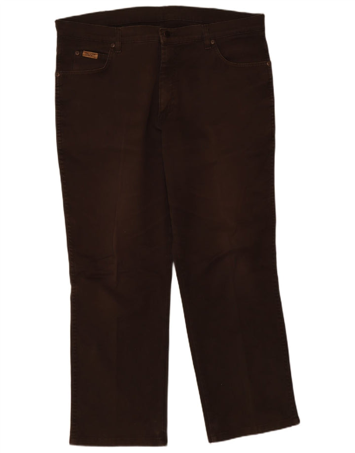 Wrangler Mens Texas Straight Jeans W38 L32 Brown Cotton