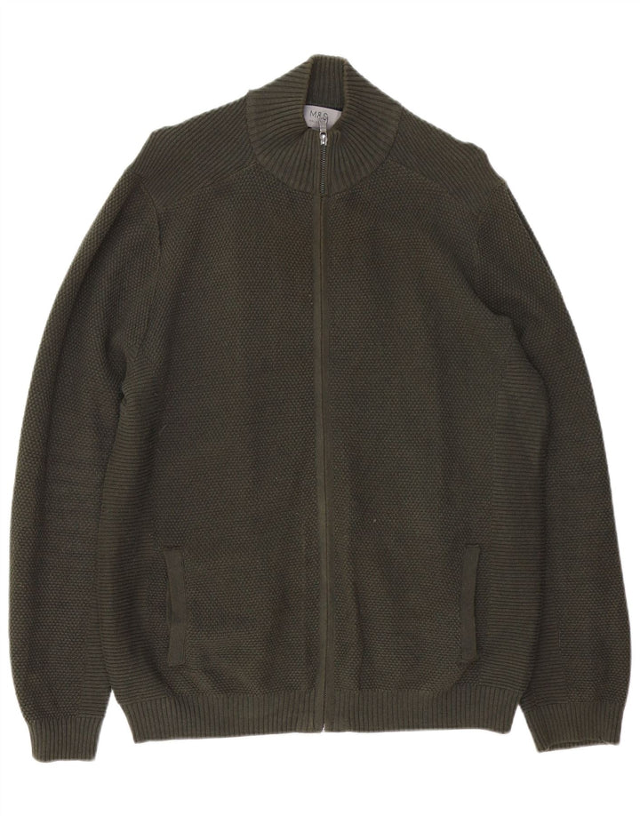 Marks & Spencer Cardigan pour homme en coton vert grand