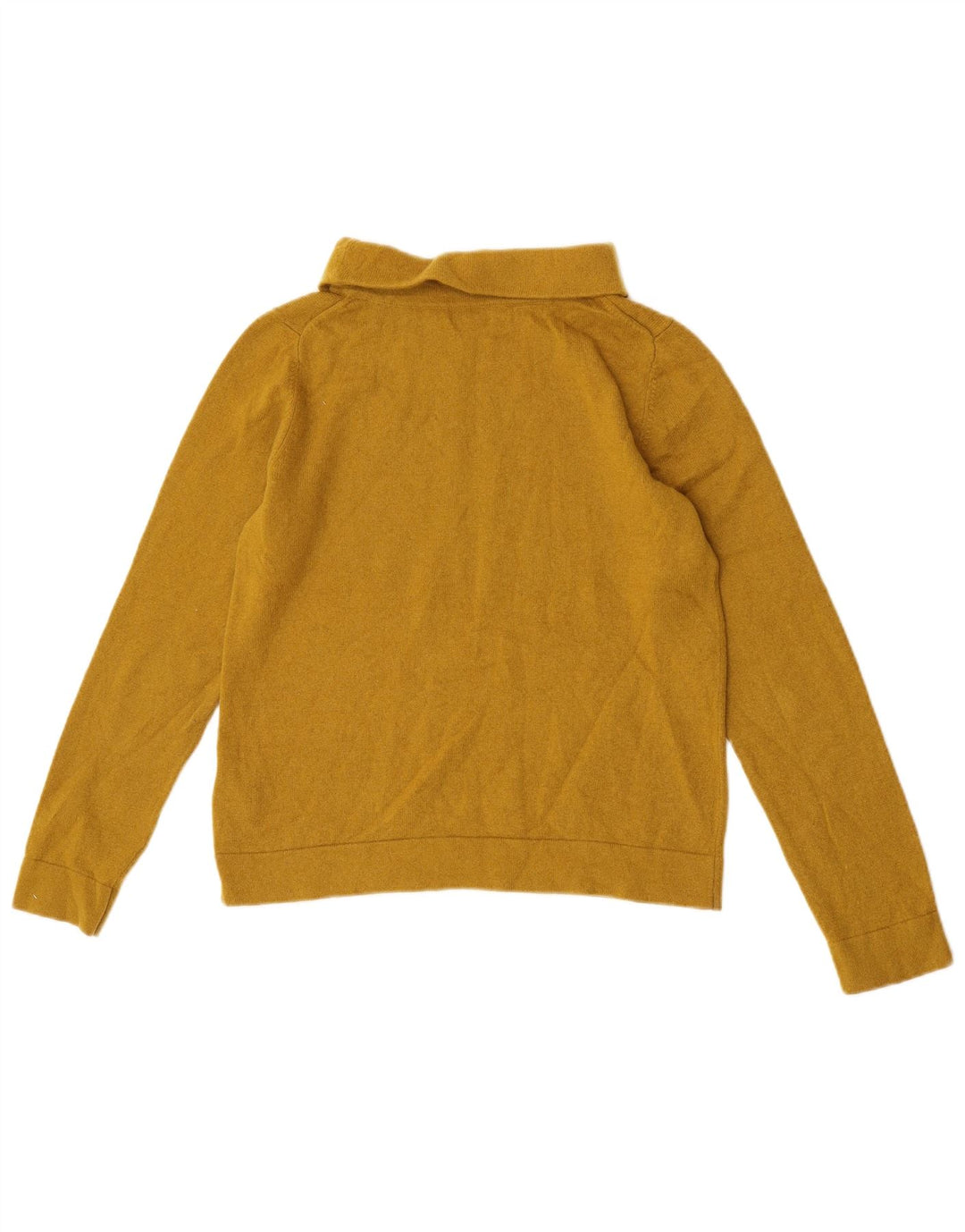 Hobbs Womens Crop Roll Neck Jumper Sweater UK 14 Medium Yellow Wool