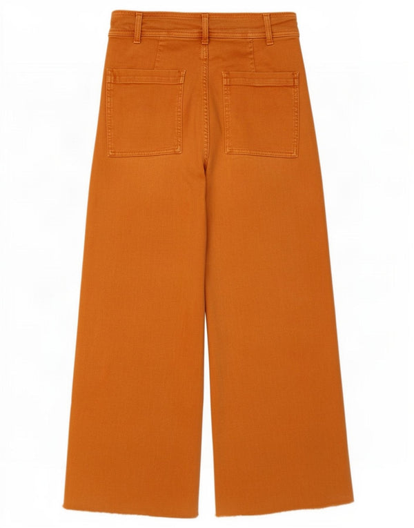 Zara Damen The Marine Crop Straight Jeans EU 40 Medium W30 L25 Orange