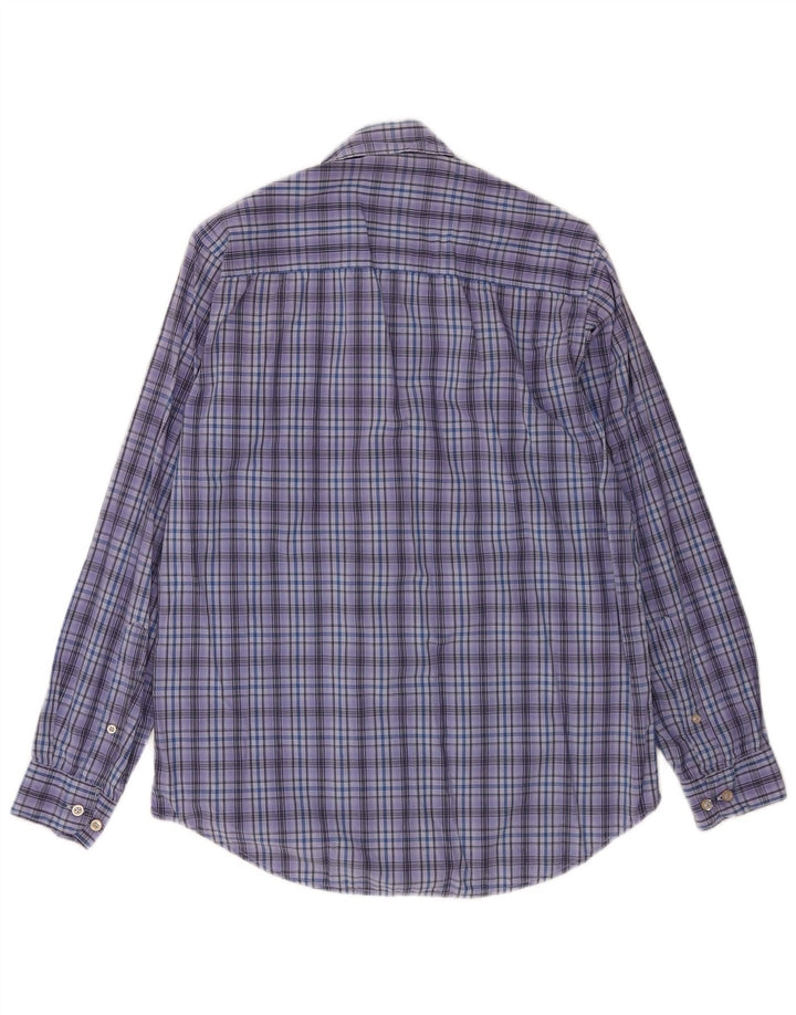 Marlboro Classics Mens Shirt Small Blue Check Cotton