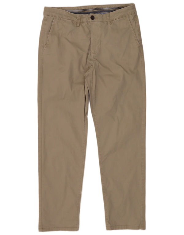 Мужские прямые брюки-чиносы Crew Clothing W32 L28, бежевый хлопок