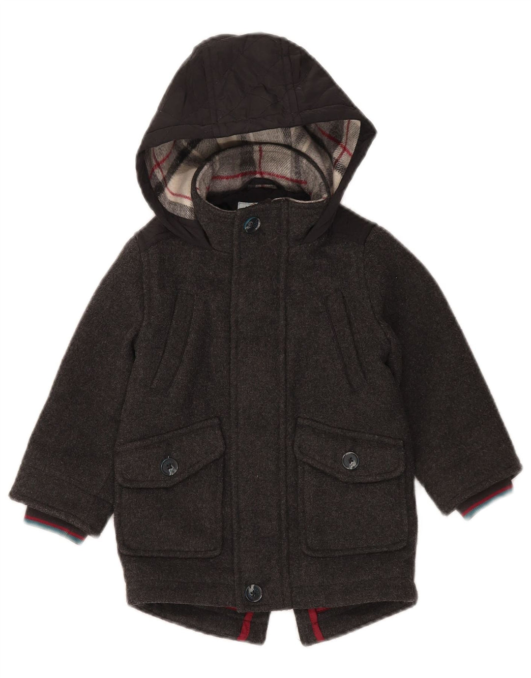 Jachetă parka cu glugă pentru băieți Ted Baker, 2-3 ani, poliester gri