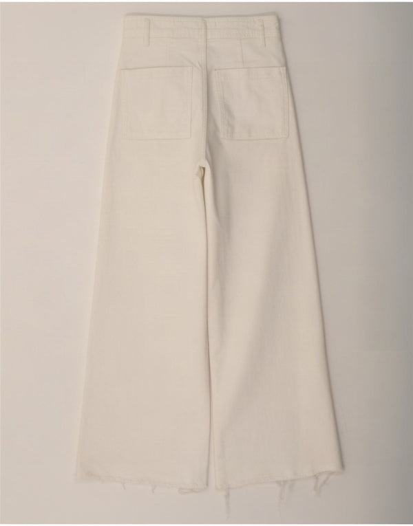 Zara Womens The Marine Jean droit à jambe large EU 36 XS W26 L28 Blanc