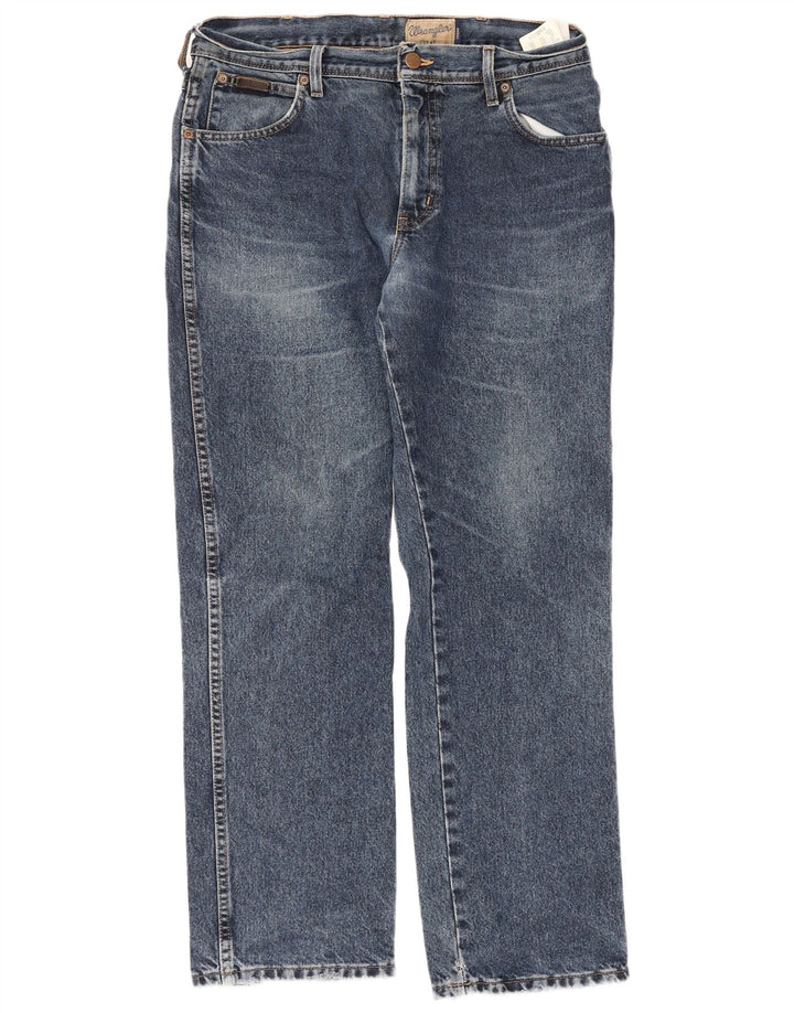 Wrangler Mens Texas Straight Jeans W34 L30 Blue Cotton