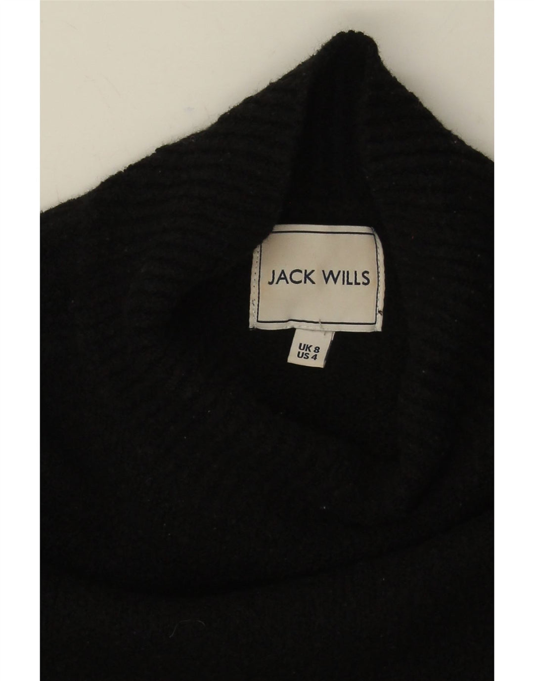 Jack Wills Dame Oversized Turtle Neck Jumper Sweater UK 8 Small Black