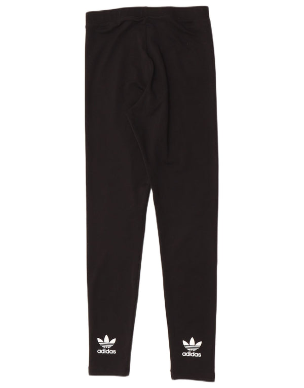 Leggings grafici da donna Adidas UK 10 piccoli sportivi in poliestere nero