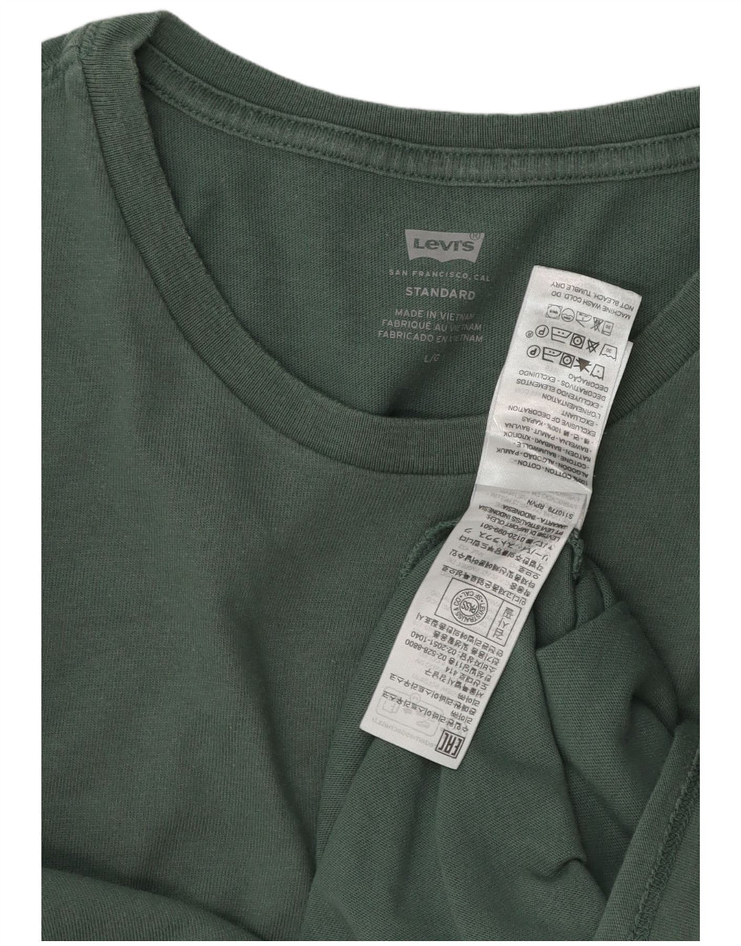 Levi's Mens Standard T-Shirt Top Large Green Cotton