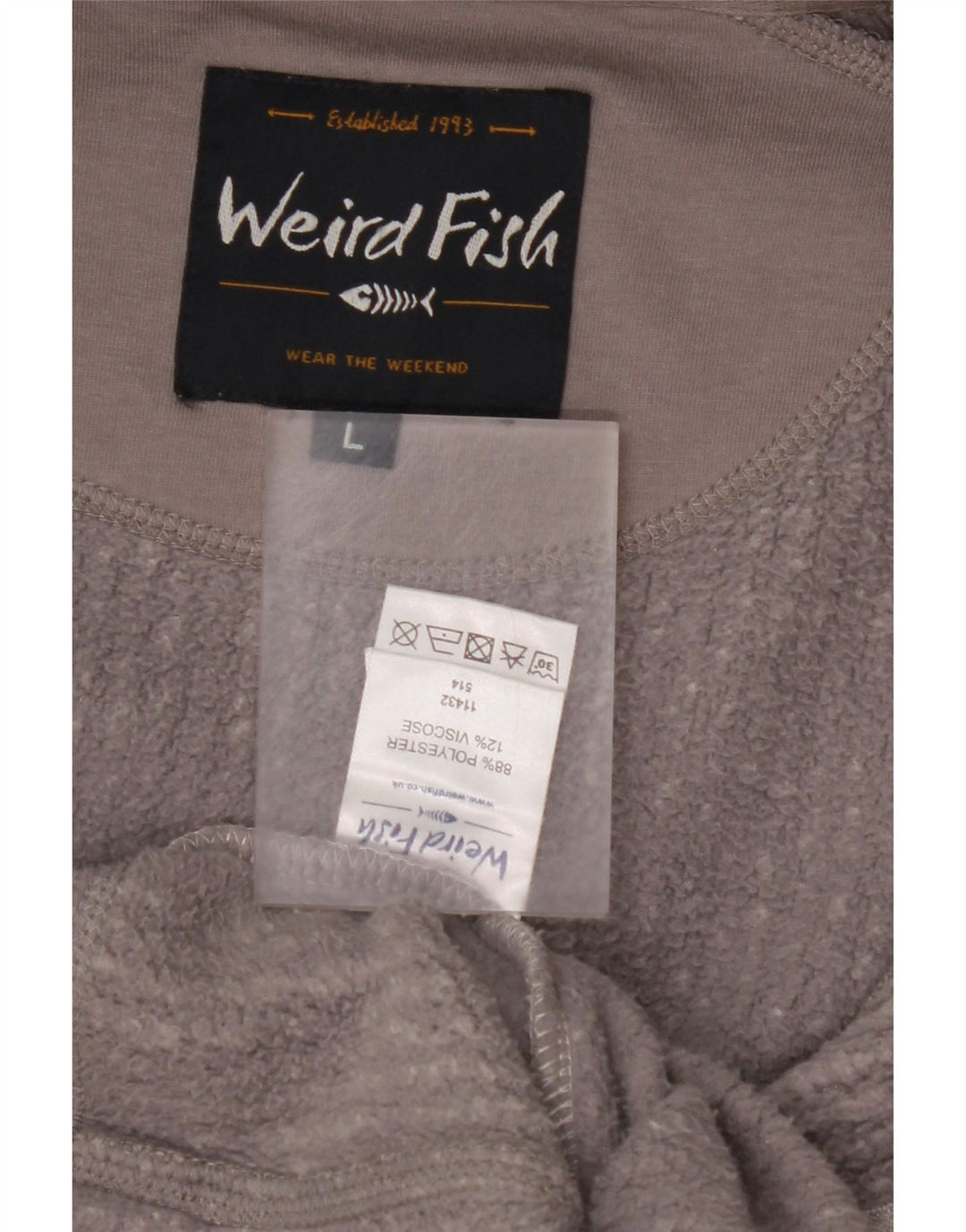 WEIRD FISH Fleecejakke til mænd UK 40 Large Grå Polyester