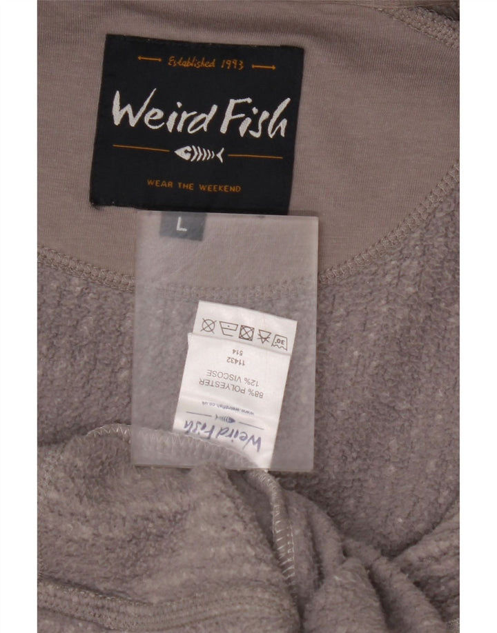 WEIRD FISH Fleecejakke til mænd UK 40 Large Grå Polyester