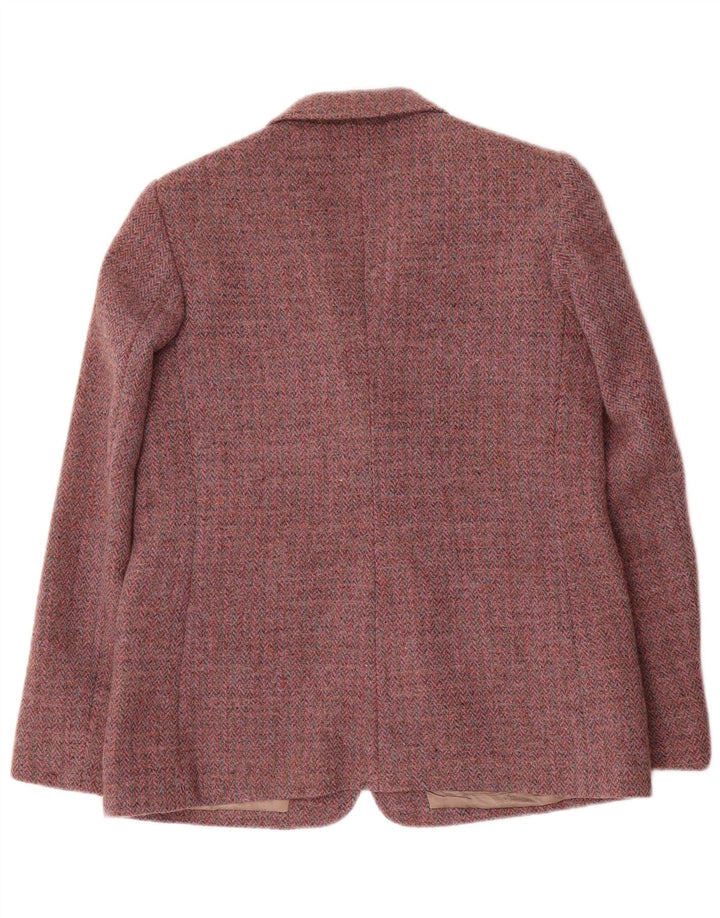 Orvis Jaqueta feminina Harris Tweed Blazer Reino Unido 12 espinha de peixe vermelha média