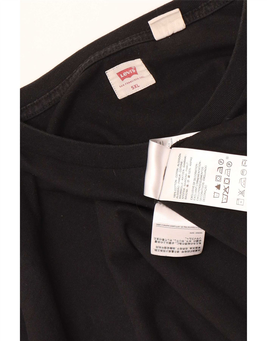 Levi's Herren T-Shirt Top 5XL Schwarz Baumwolle