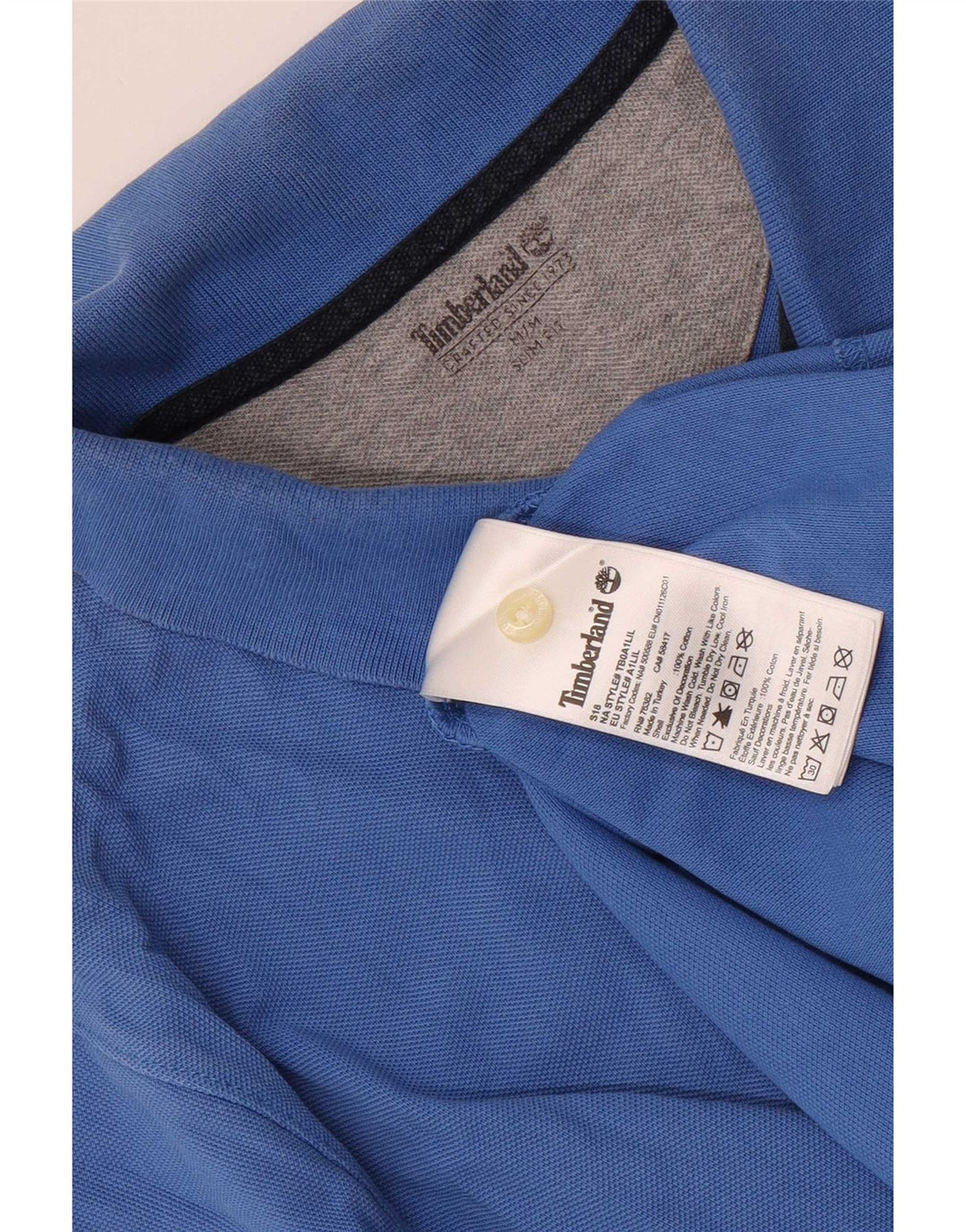 Timberland Slim Fit Poloshirt für Herren aus mittelblauer Baumwolle
