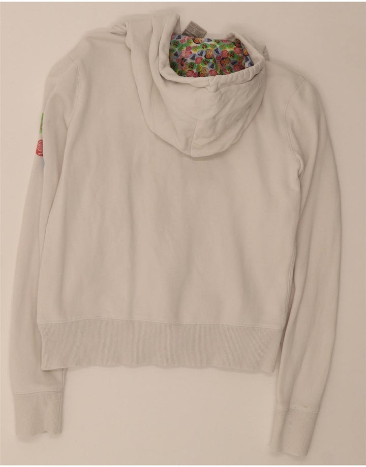 NIKE Womens Zip Hoodie Sweater UK 10/12 Medium Off White Vintage Nike and Second-Hand Nike from Messina Hembry 