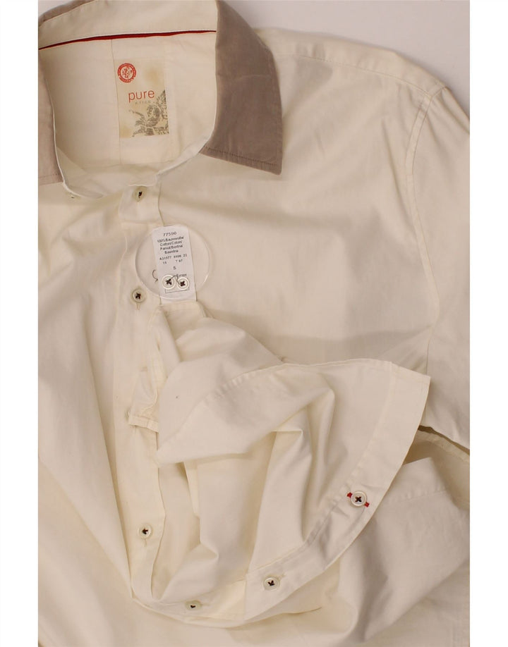 VINTAGE Mens Shirt Small White Cotton Vintage Vintage and Second-Hand Vintage from Messina Hembry 