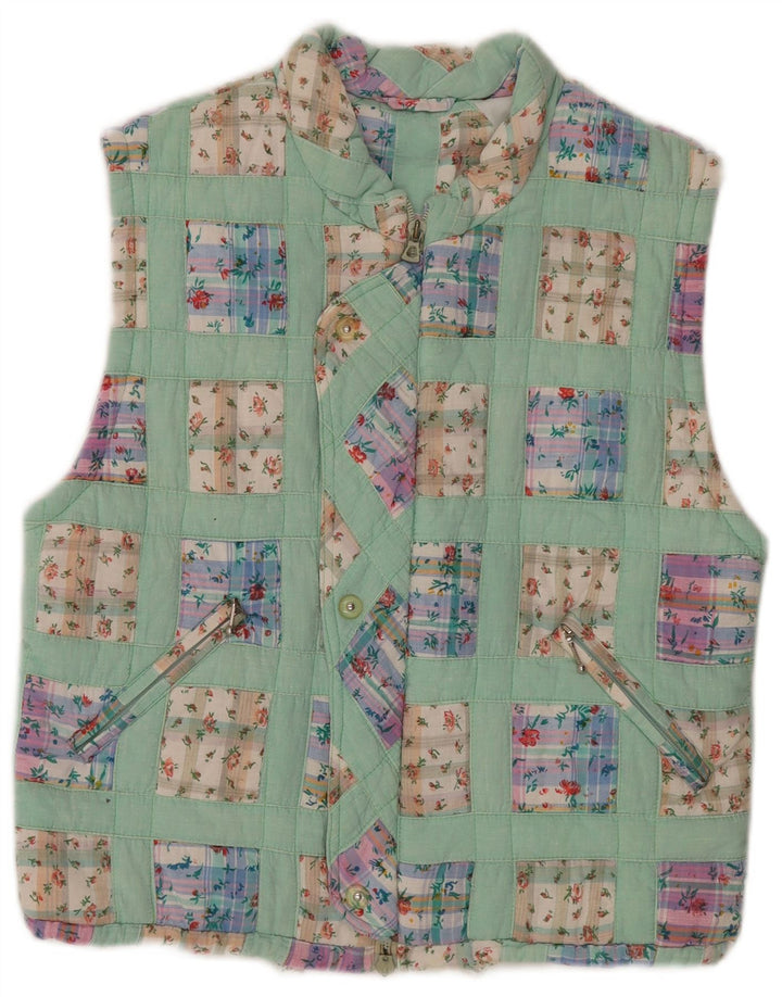 Gilet pentru femei Trissi IT 40, verde mediu, bumbac mozaic