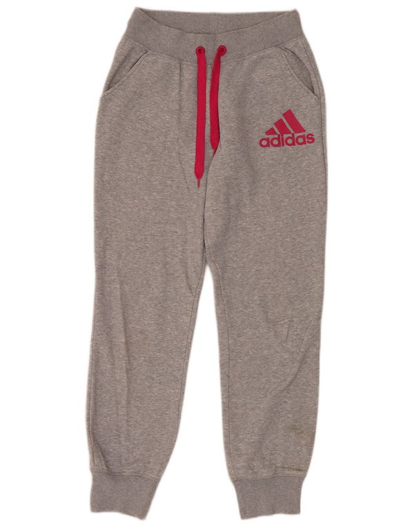 Adidas Womens Graphic Tracksuit Trousers Joggers UK 4/6 XS Grey Cotton