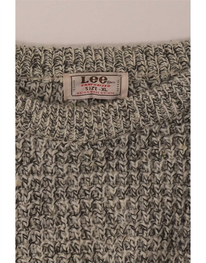 Lee Herre Boat Neck Jumper Sweater XL Grå Flecked