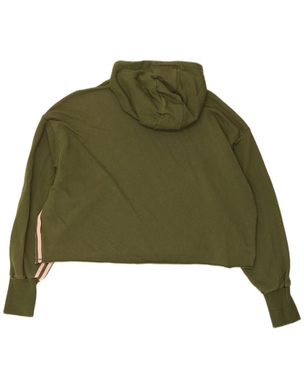 Женский укороченный джемпер с капюшоном Adidas UK 20/22 XL, хаки