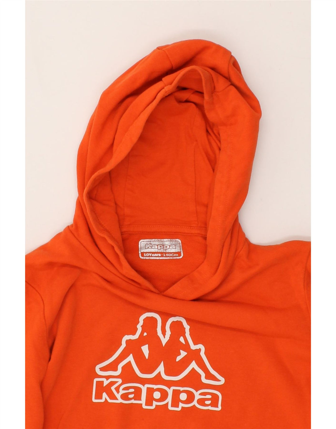 KAPPA Boys Graphic Hoodie Jumper 9-10 Years  Orange Vintage Kappa and Second-Hand Kappa from Messina Hembry 