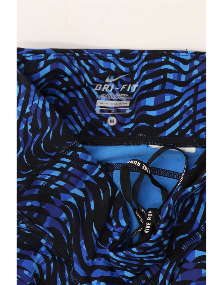 Leggings Nike Dri Fit Abstract Pattern UK 12 Médio Azul Chevron