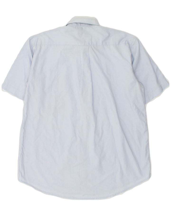 VINTAGE Mens Short Sleeve Shirt Medium Blue Cotton | Vintage Vintage | Thrift | Second-Hand Vintage | Used Clothing | Messina Hembry 