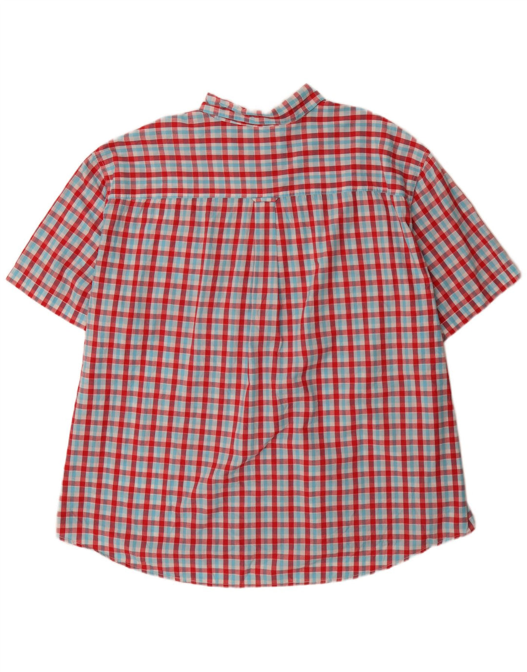 Chaps Mens Big Short Sleeve Regular Fit Shirt 4XL Red Gingham Cotton