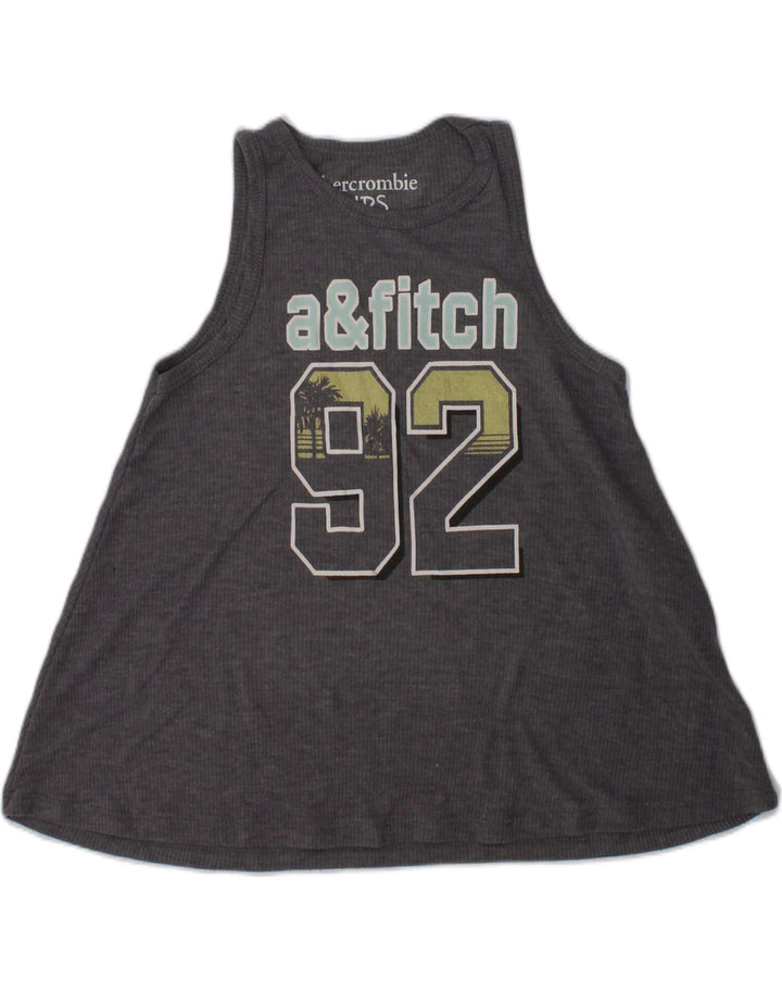 ABERCROMBIE & FITCH Girls Loose Fit Graphic Vest Top 5-6 Years Grey | Vintage Abercrombie & Fitch | Thrift | Second-Hand Abercrombie & Fitch | Used Clothing | Messina Hembry 