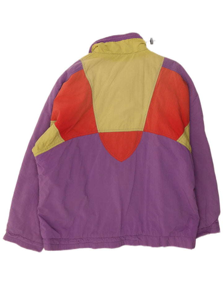 Etirel Herre Pullover Polstret Jakke UK 42 XL Lilla Colourblock Nylon