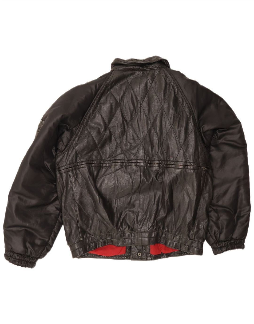 Jaqueta de couro masculina Pollini UK 40 grande preta